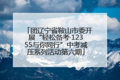 团辽宁省鞍山市委开展“轻松备考·12355与你同行”中考减压系列活动第六期