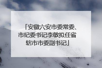 安徽六安市委常委、市纪委书记李敏拟任省辖市市委副书记
