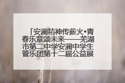 安澜精神传薪火•青春乐章颂未来——芜湖市第二中学安澜中学生管乐团第十二届公益展演圆满举行
