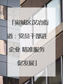 宛城区汉冶街道：党员干部进企业 精准服务促发展