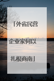 外省民营企业家何以扎根商南