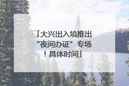 大兴出入境推出“夜间办证”专场！具体时间