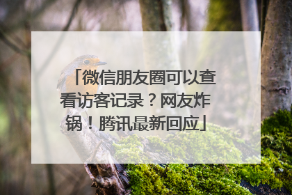 微信朋友圈可以查看访客记录？网友炸锅！腾讯最新回应