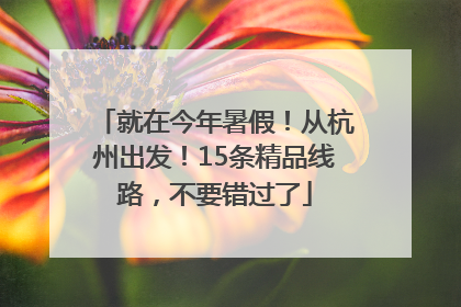 就在今年暑假！从杭州出发！15条精品线路，不要错过了