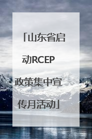 山东省启动RCEP政策集中宣传月活动