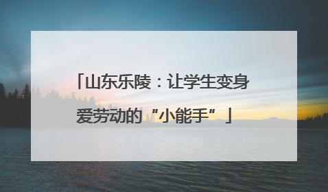山东乐陵：让学生变身爱劳动的“小能手”