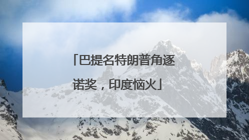 巴提名特朗普角逐诺奖，印度恼火