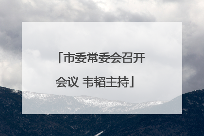 市委常委会召开会议 韦韬主持