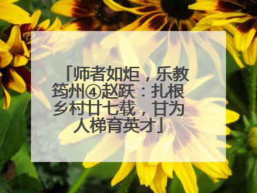 师者如炬，乐教筠州④赵跃：扎根乡村廿七载，甘为人梯育英才