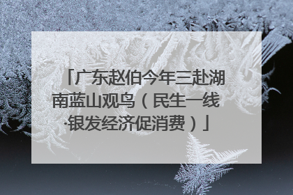广东赵伯今年三赴湖南蓝山观鸟（民生一线·银发经济促消费）