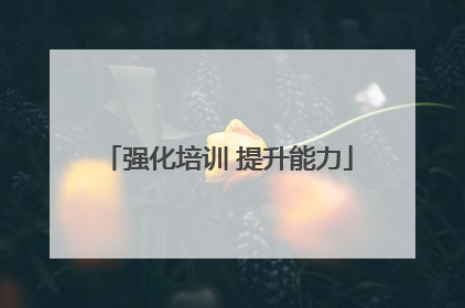 强化培训 提升能力