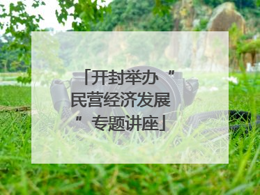 开封举办“民营经济发展”专题讲座