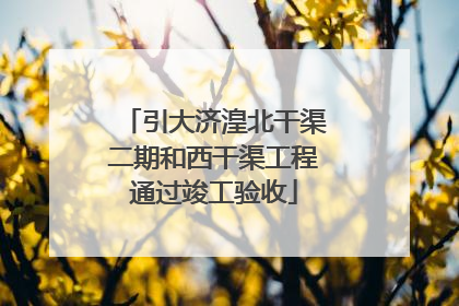 引大济湟北干渠二期和西干渠工程通过竣工验收