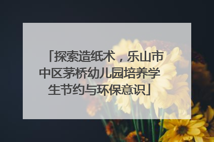 探索造纸术，乐山市中区茅桥幼儿园培养学生节约与环保意识