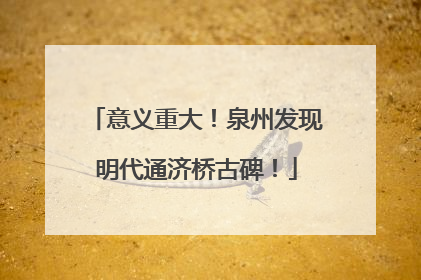 意义重大！泉州发现明代通济桥古碑！