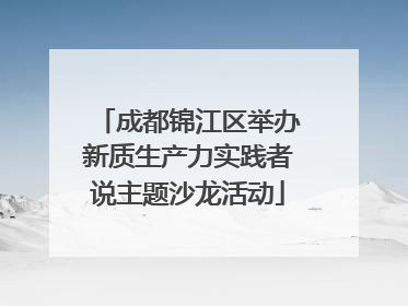 成都锦江区举办新质生产力实践者说主题沙龙活动