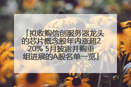 拟收购信创服务器龙头的芯片概念股年内涨超220% 5月披露并购重组进展的A股名单一览
