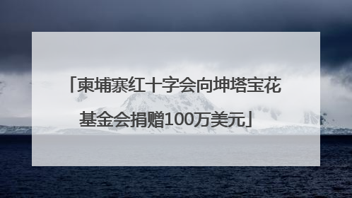 柬埔寨红十字会向坤塔宝花基金会捐赠100万美元