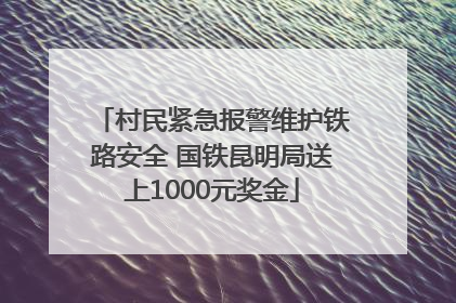 村民紧急报警维护铁路安全 国铁昆明局送上1000元奖金