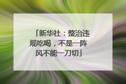 新华社：整治违规吃喝，不是一阵风不能一刀切