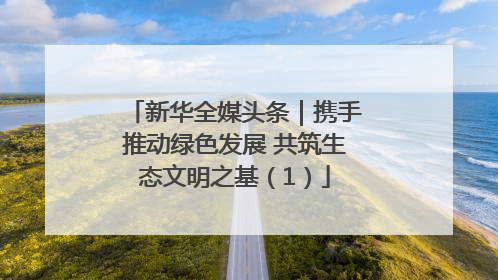 新华全媒头条｜携手推动绿色发展 共筑生态文明之基（1）