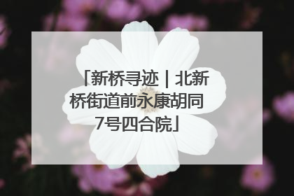 新桥寻迹｜北新桥街道前永康胡同7号四合院