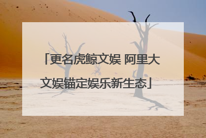 更名虎鲸文娱 阿里大文娱锚定娱乐新生态