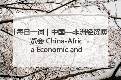 每日一词｜中国—非洲经贸博览会 China-Africa Economic and Trade Expo