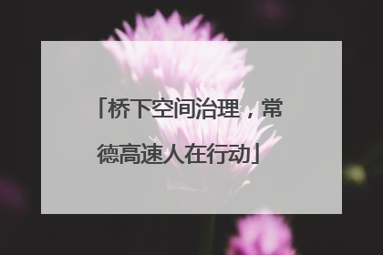 桥下空间治理，常德高速人在行动