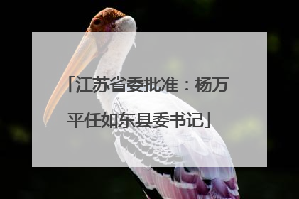 江苏省委批准：杨万平任如东县委书记