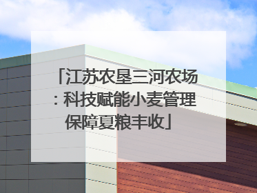 江苏农垦三河农场：科技赋能小麦管理保障夏粮丰收