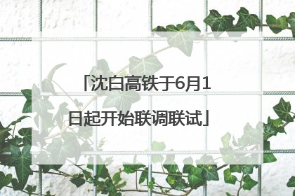 沈白高铁于6月1日起开始联调联试
