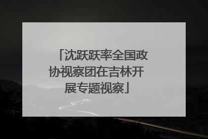 沈跃跃率全国政协视察团在吉林开展专题视察