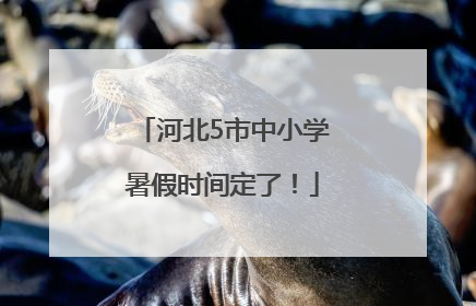 河北5市中小学暑假时间定了！