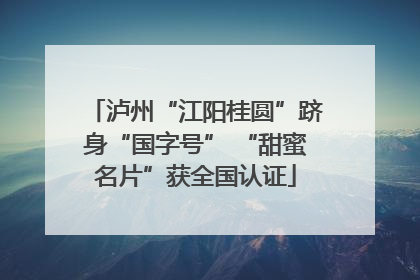 泸州“江阳桂圆”跻身“国字号” “甜蜜名片”获全国认证