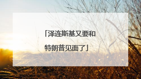 泽连斯基又要和特朗普见面了