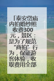 泰安岱庙内拍婚纱照收费300元，景区：是为了规范“商拍”行为，保证游客体验，收取费用全部上交国库