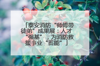 泰安消防“师傅带徒弟”成果展：人才“强基”，为消防救援事业“蓄能”