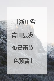 浙江省青田县发布暴雨黄色预警