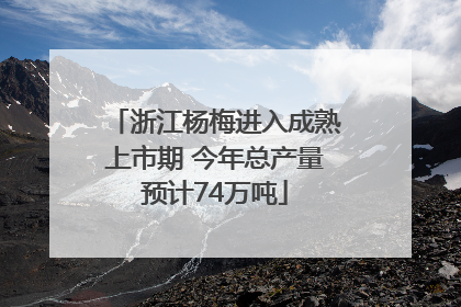 浙江杨梅进入成熟上市期 今年总产量预计74万吨