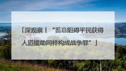 深观察丨“蓄意阻碍平民获得人道援助同样构成战争罪”