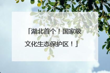 湖北首个！国家级文化生态保护区！