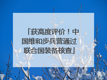 获高度评价！中国维和步兵营通过联合国装备核查