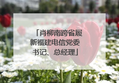 肖柳南跨省履新福建电信党委书记、总经理