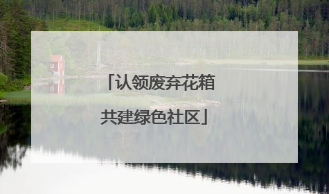 认领废弃花箱 共建绿色社区