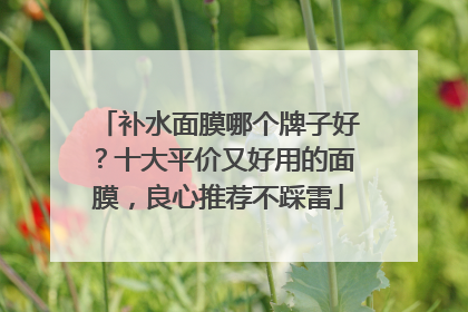 补水面膜哪个牌子好？十大平价又好用的面膜，良心推荐不踩雷