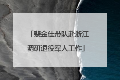 裴金佳带队赴浙江调研退役军人工作
