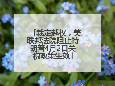 裁定越权，美联邦法院阻止特朗普4月2日关税政策生效