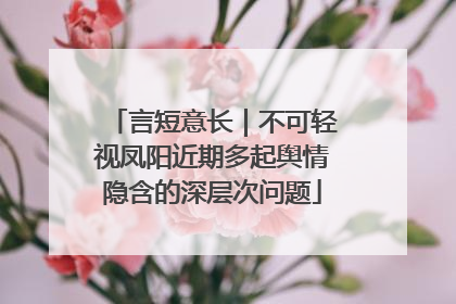言短意长｜不可轻视凤阳近期多起舆情隐含的深层次问题