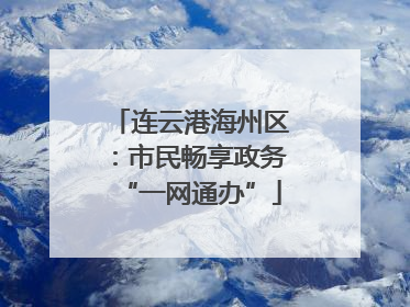 连云港海州区：市民畅享政务“一网通办”